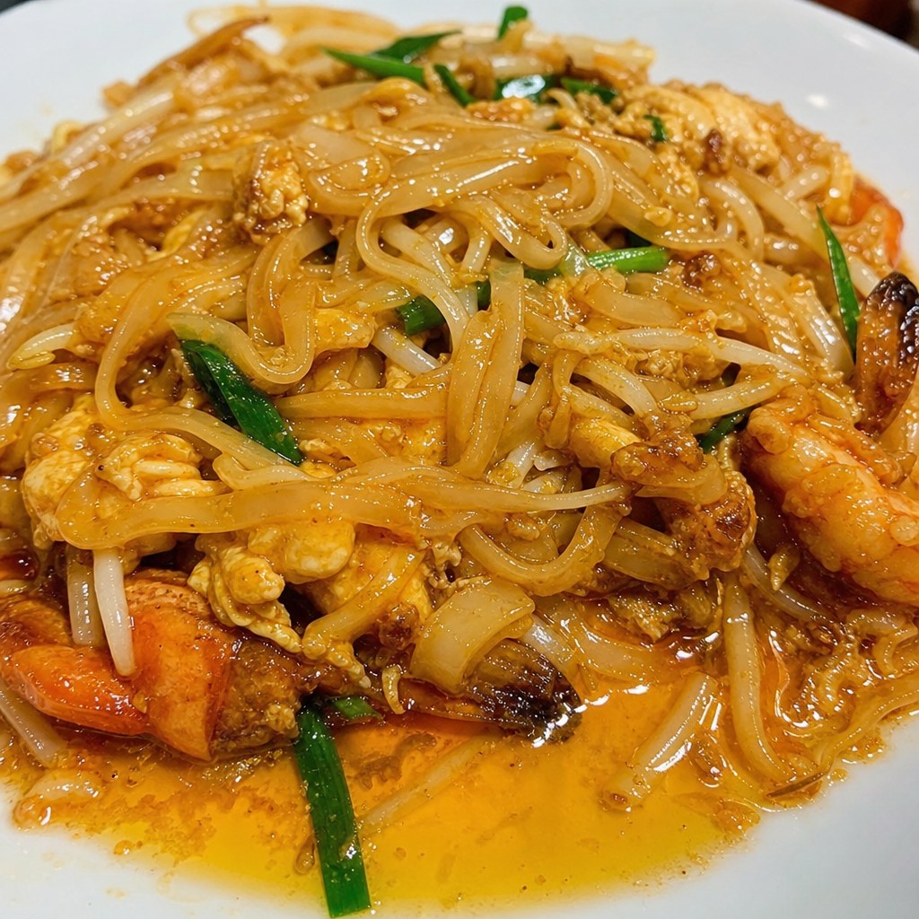 Oily pad thai noodles