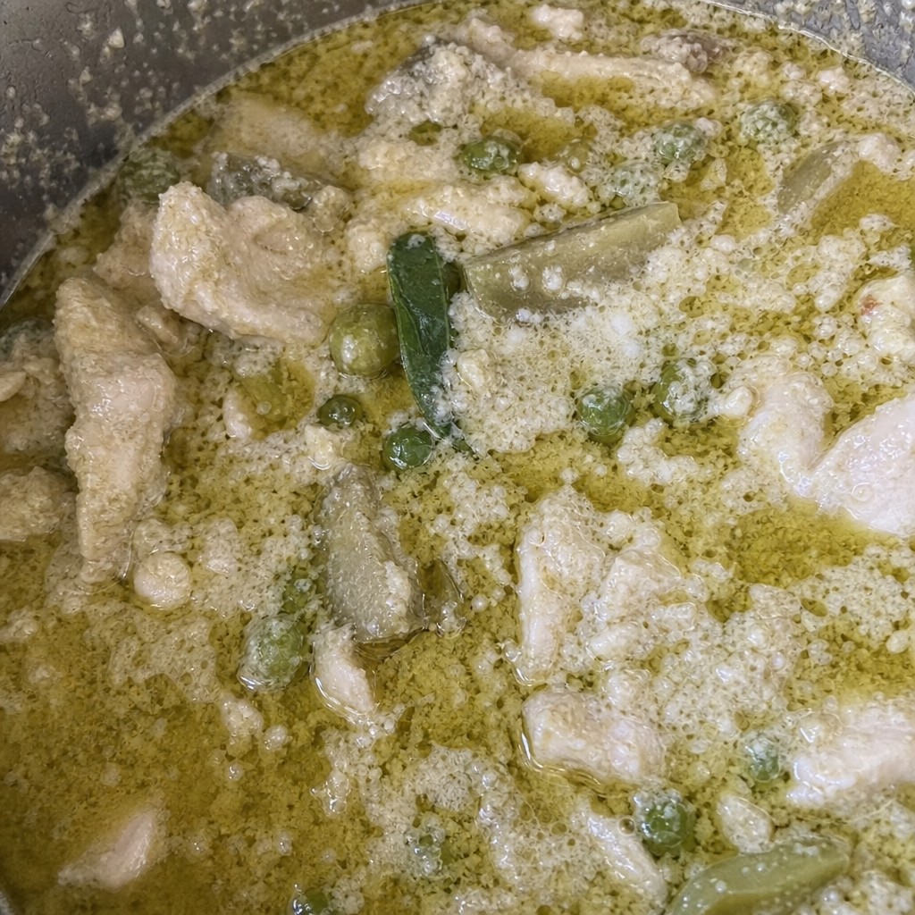 Thai green curry that has gone grainy and separated