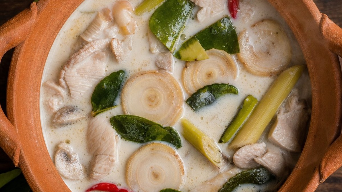 Tom kha gai Thai coconut chicken soup