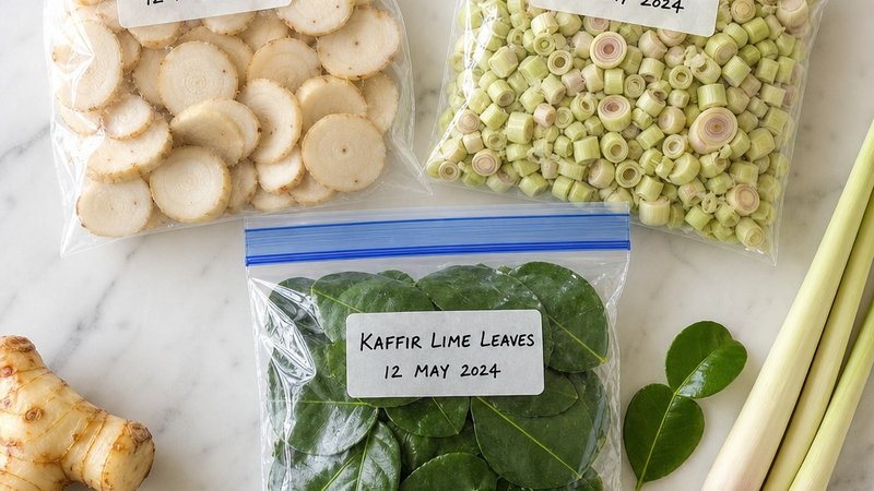 How to Store Fresh Galangal, Lemongrass & Kaffir Lime Leaves
