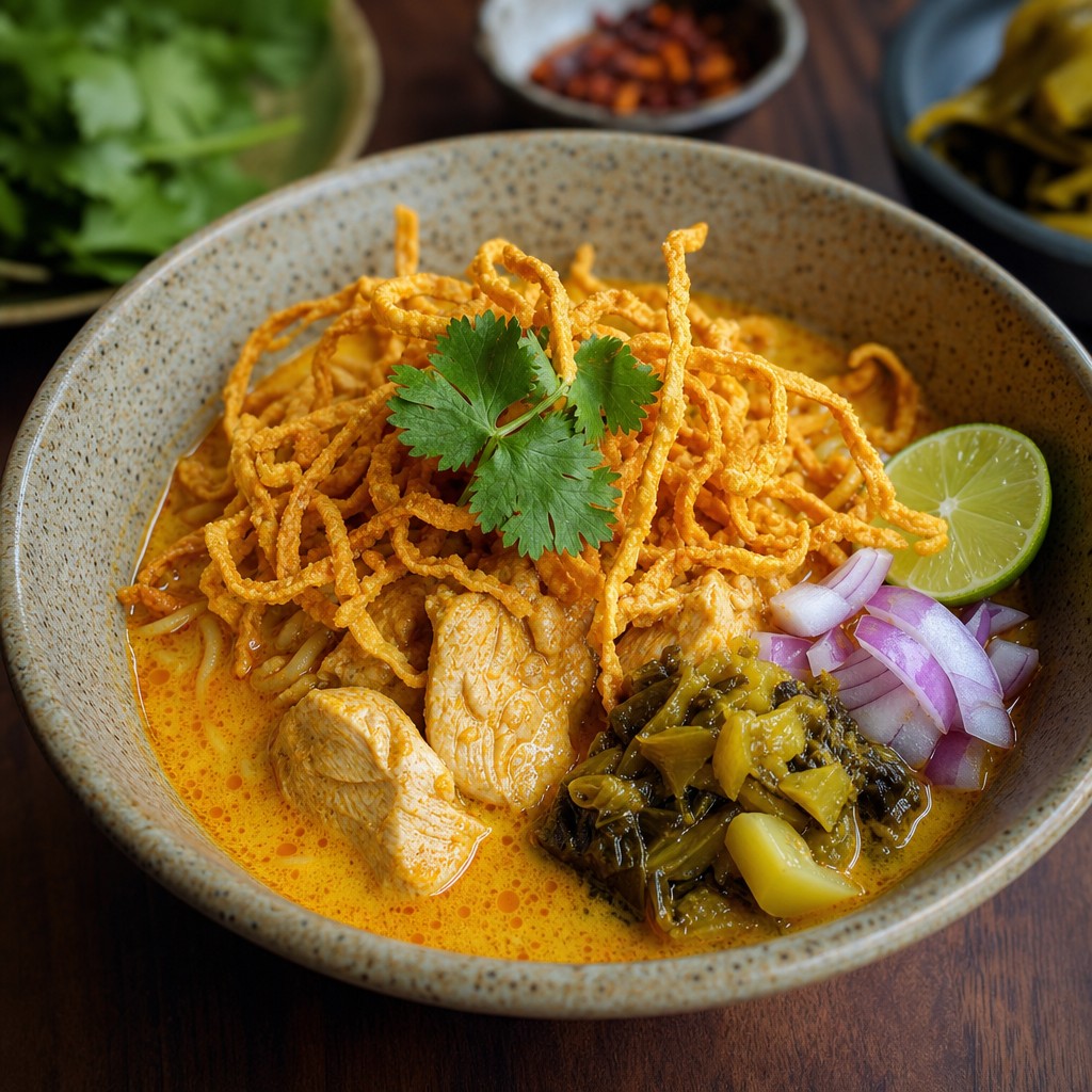 khao soi Northern Thai curry noodle soup in Chiang Mai