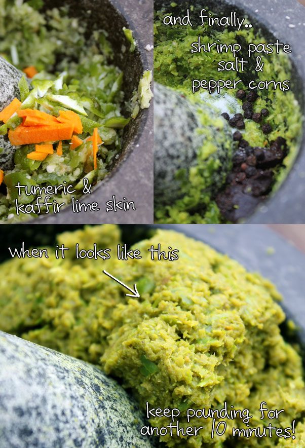 green curry paste almost done