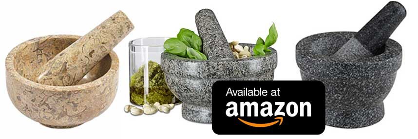 Granite pestle and mortar set, essential equipment for making Thai curry paste