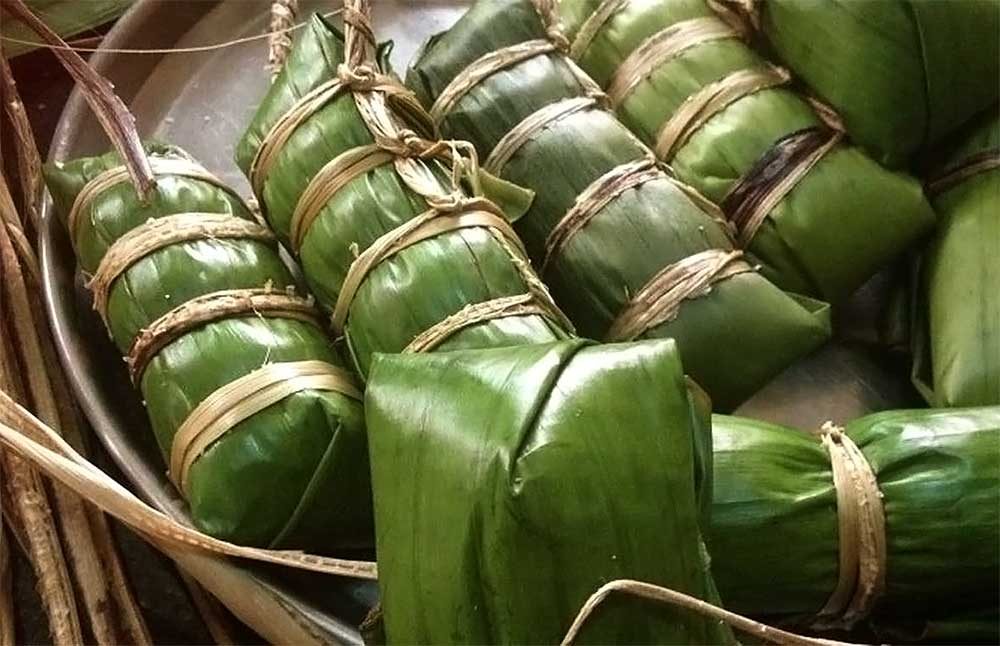 Sticky Rice In Banna Leaves