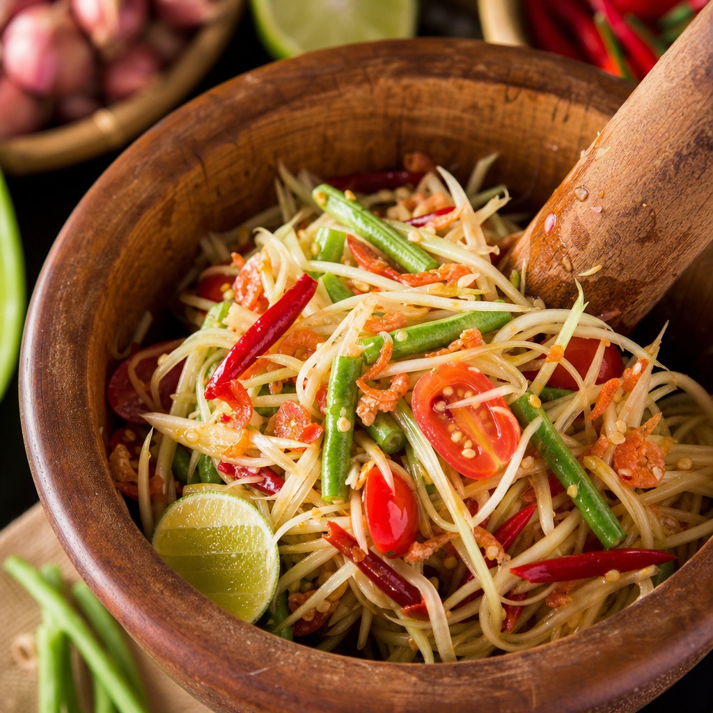 Som Tum green papaya salad from Isaan