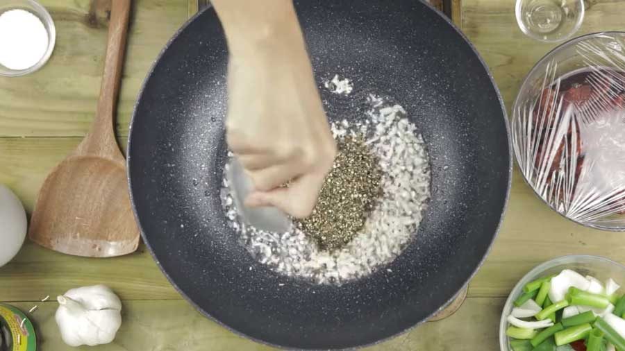 Add the black pepper