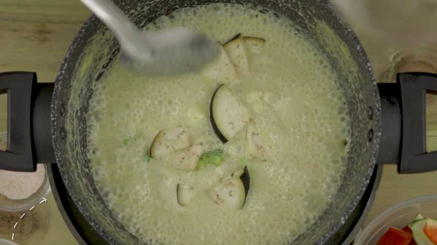 Add the aubergine