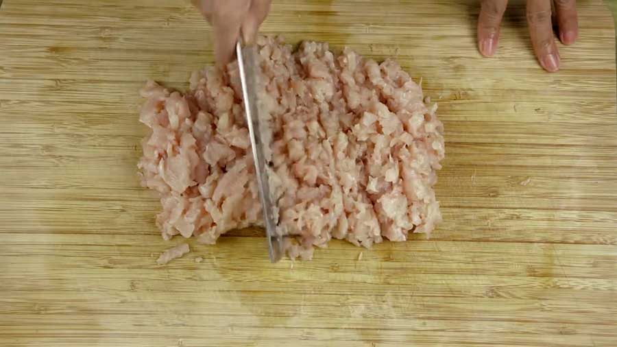 Mince the chicken