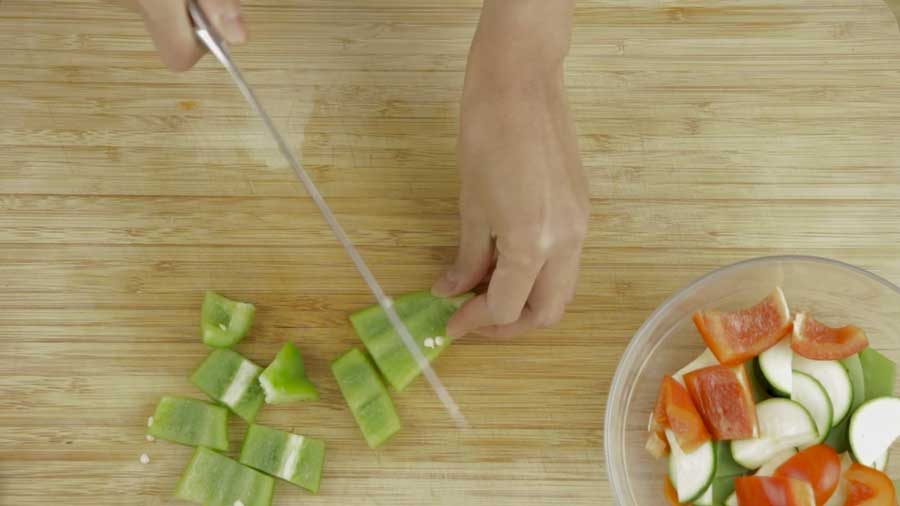 Cut the peppers