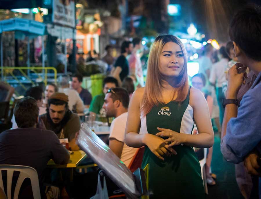 Beer Chang advertisement with Thai branding popular lager for Thai food pairing