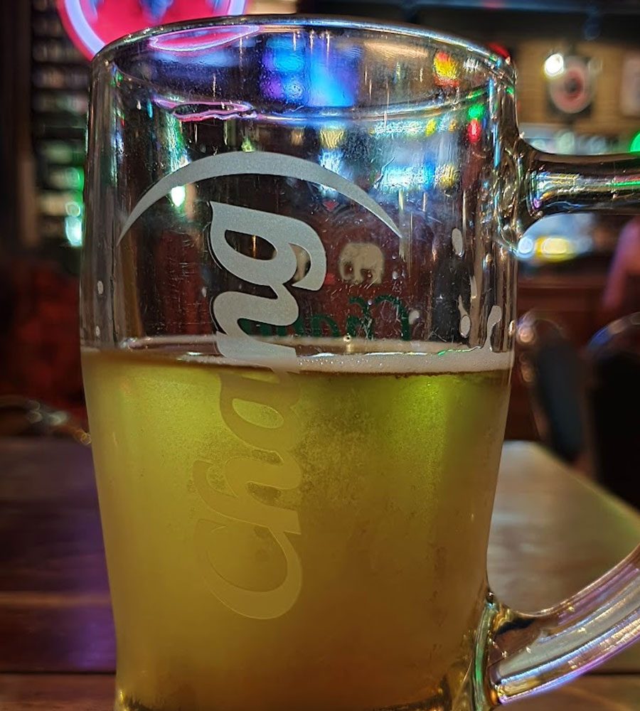 Beer Chang bottle the popular Thai beer brand paired with authentic Thai cuisine