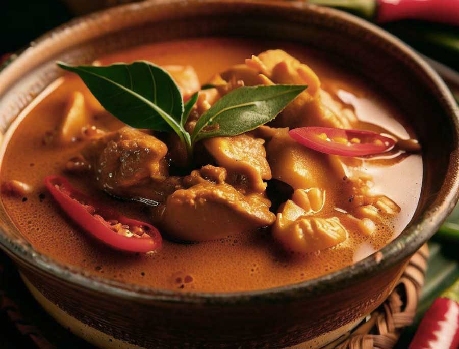 Red Thai curry, medium heat