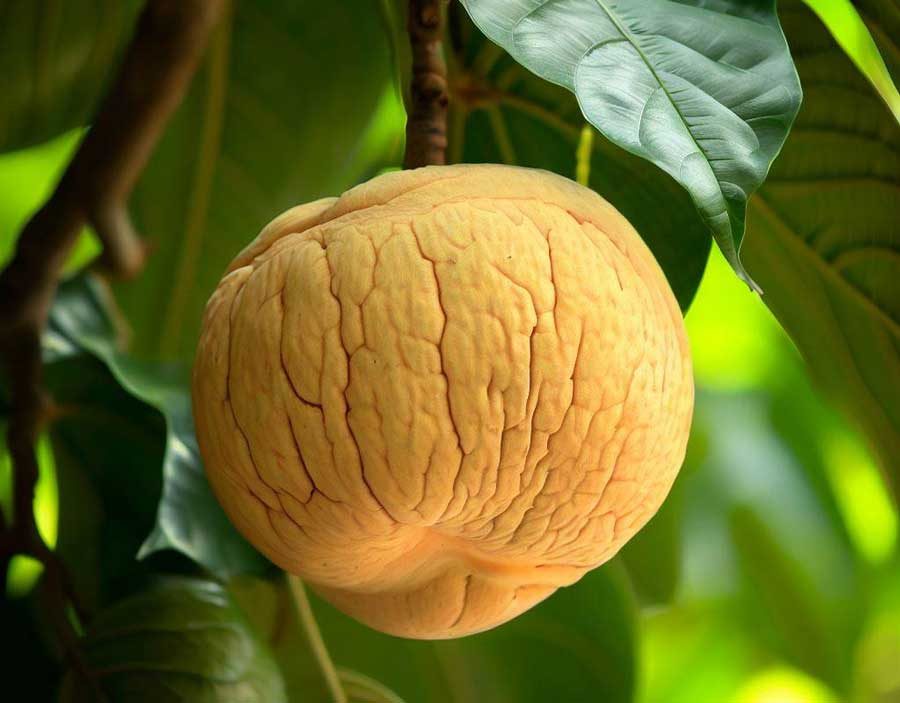 Santol fruit also known as cotton fruit with fuzzy skin in Thailand