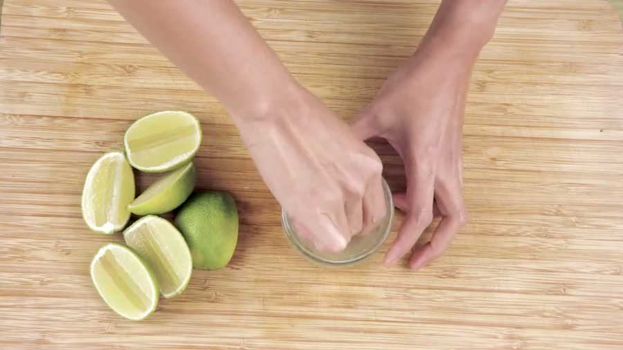 Squeeze the limes into a bowl